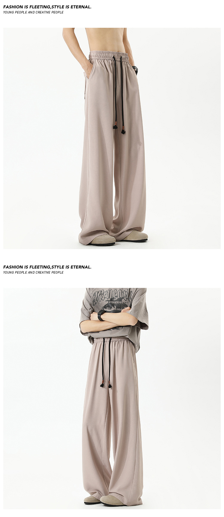 Herren Freizeithose Aus Eisseide Locker Sitzend Sommer Trend_voghion.com