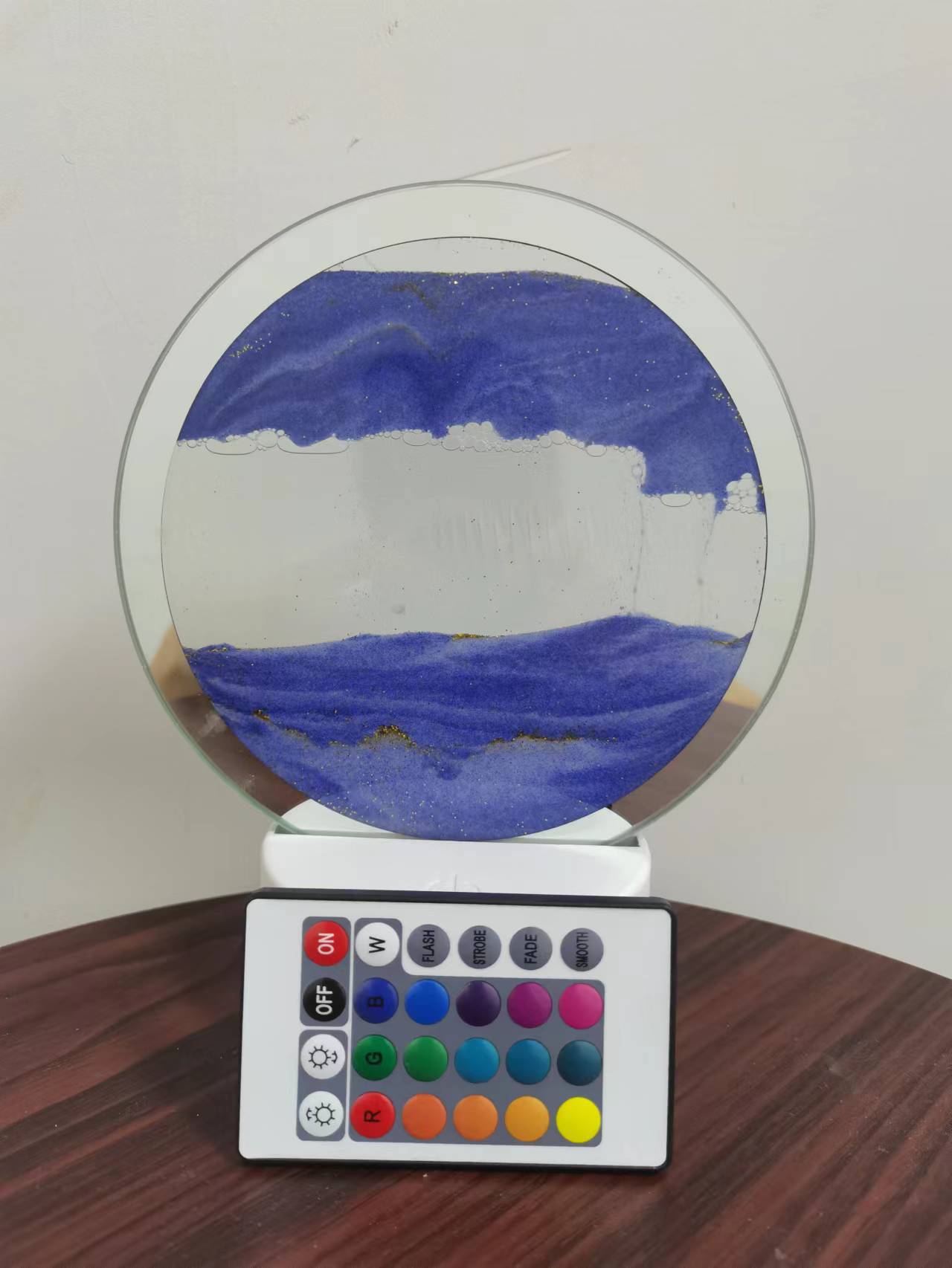 Romántico 16-color de control remoto de vidrio de arena movedizas pintura colorida noche luz creativa regalo descompresión alivio tapada sala de estar ambiente