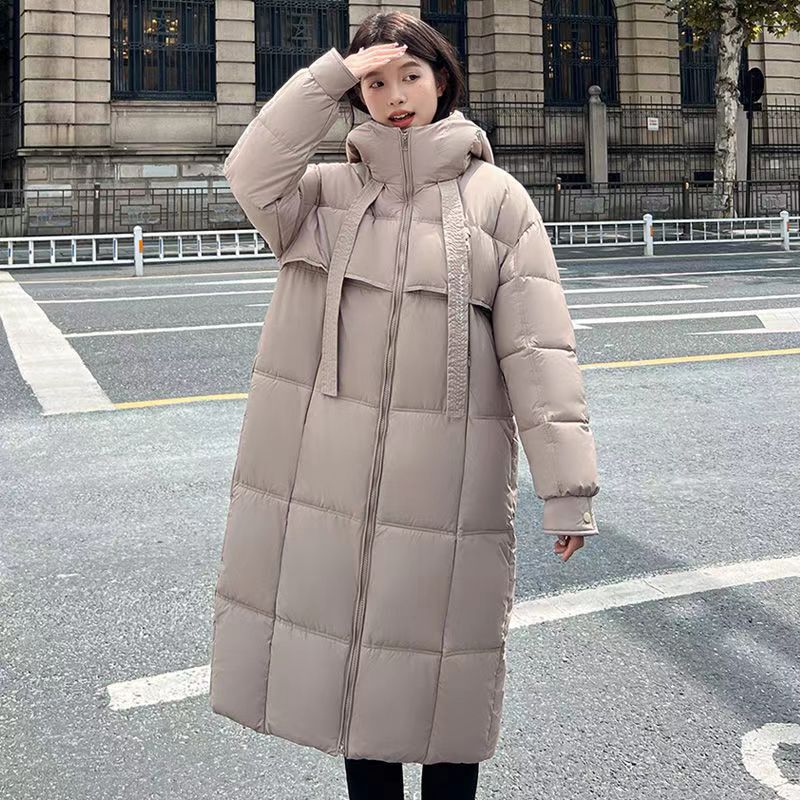 2025新款棉服女中长款韩版大码宽松加厚时尚网红棉衣长款棉袄外套|undefined