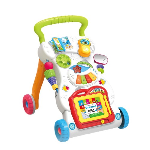 Baby walker stroller music walker adjustable speed anti-rollover baby learning walking stroller toy