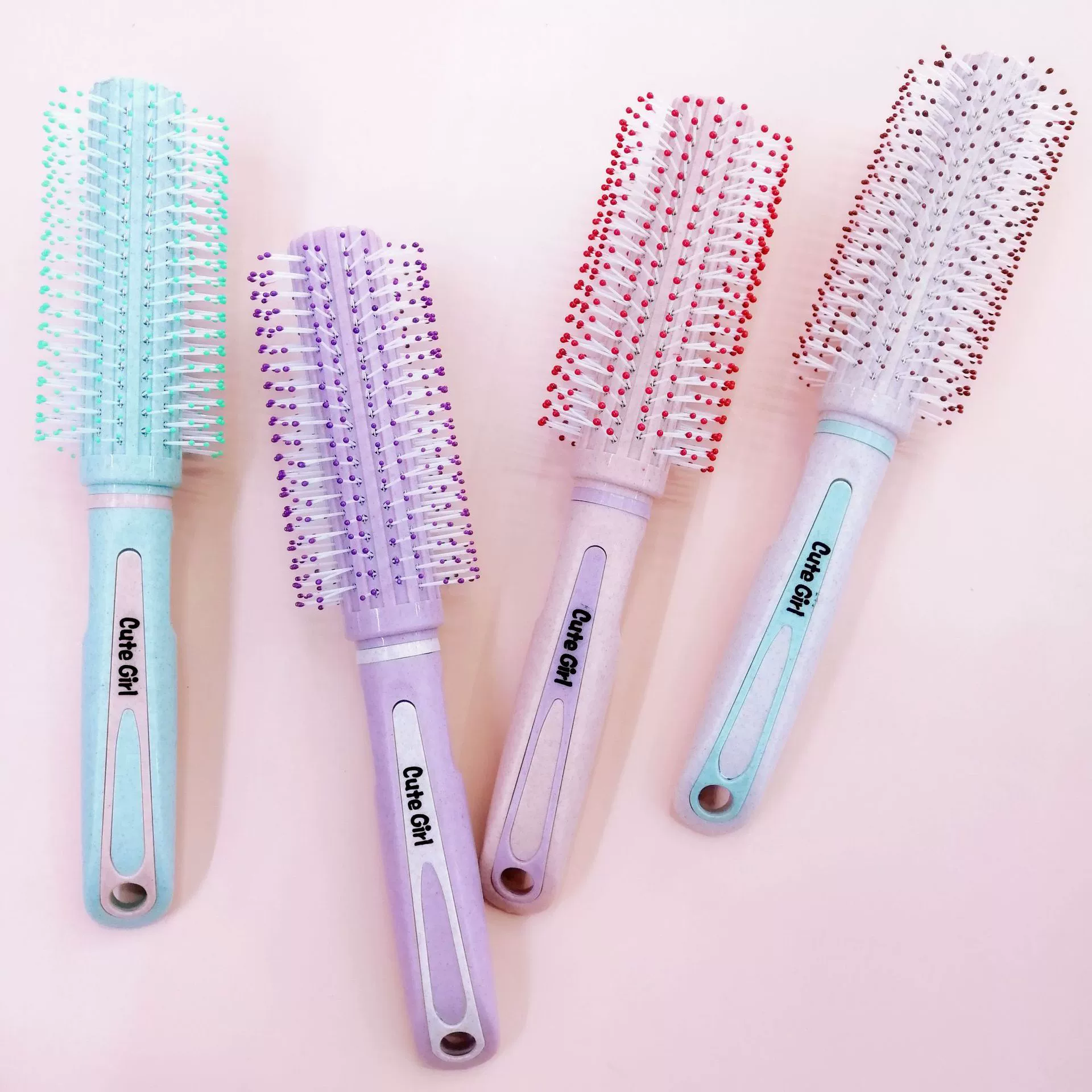 Wheat straw curl combed inner buckle cylindrical combing combed home ladies special roll comb