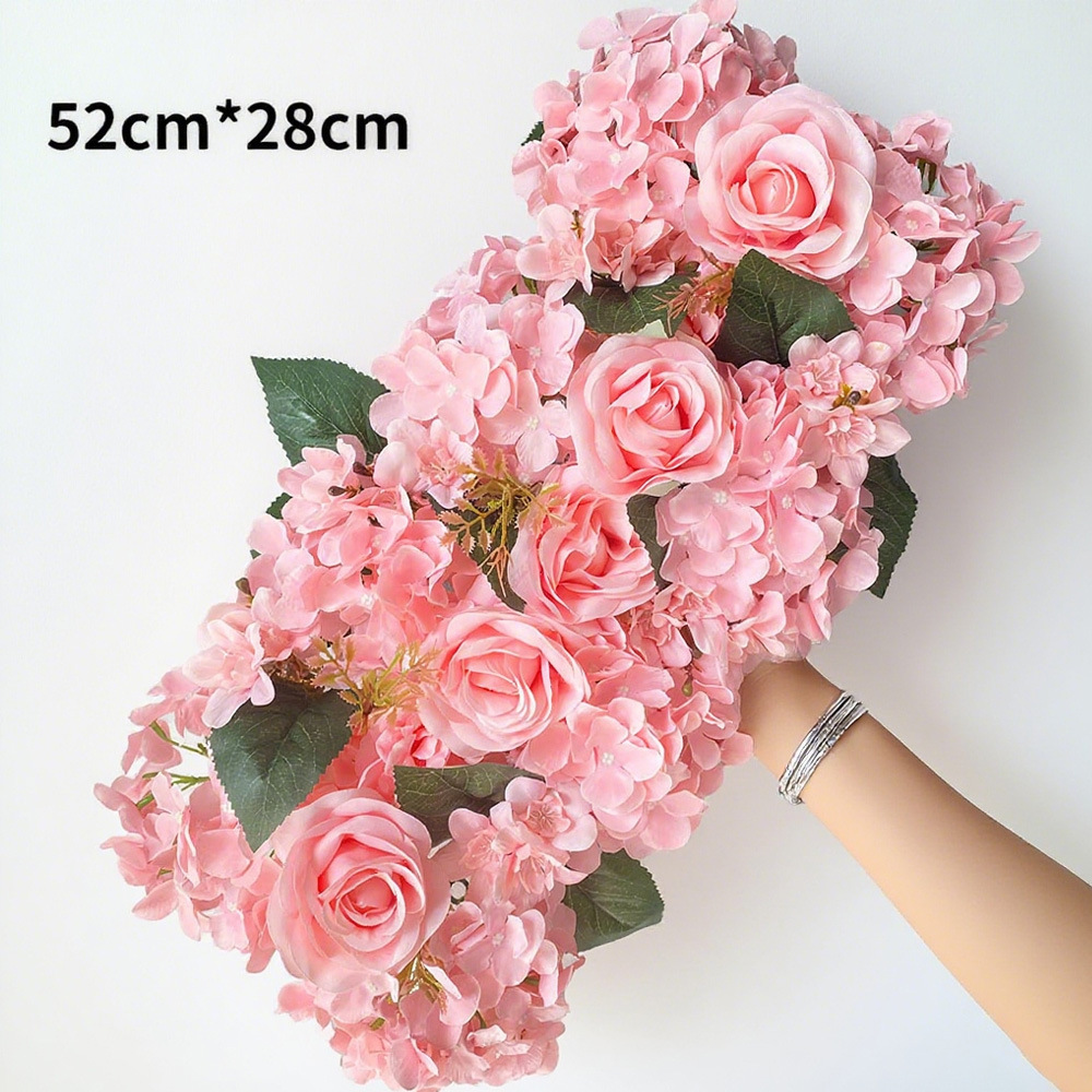 Flor de tela de paleta de verdaderas flores de plataforma de arco de flores de seda de flores de hortenida bodas festivales decoración de escaparates de tiendas simulación