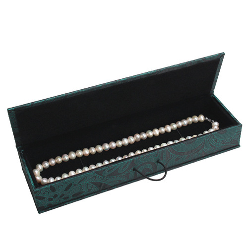 High-end wooden box linen jewelry packaging box 108 Buddha beads beaded agarwood box Bodhi Mantra bracelet box long chain box