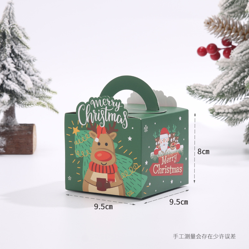 Nueva Navidad Apple caja portátil caja de fruta de seguridad de dibujos animados regalo de Navidad caja de color galleta caja de dulces