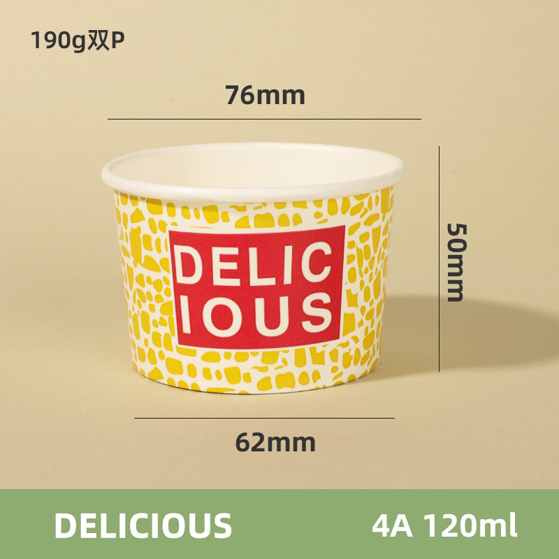 Taza de helado desechable al por mayor personalizado DIY helado bola postre tazón alimentos grado ins helado taza de papel
