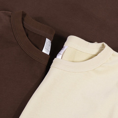 300g heavyweight brushed combed 100% cotton crew neck plain color blank unisex trendy long sleeve T-shirt with LOGO