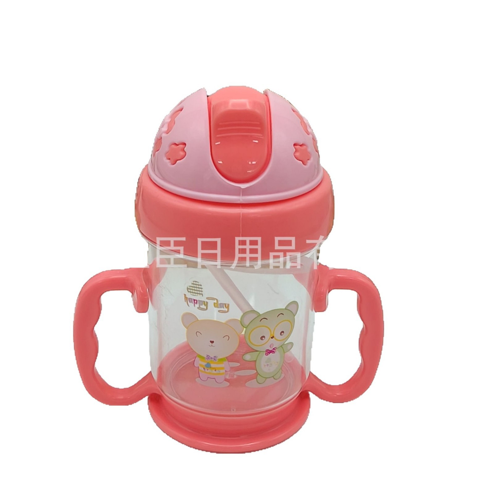 Taza de paja para bebé con mango, tetera para niños, taza para beber para bebés, tetera para bebés, taza de agua a prueba de fugas y a prueba de asfixia al por mayor