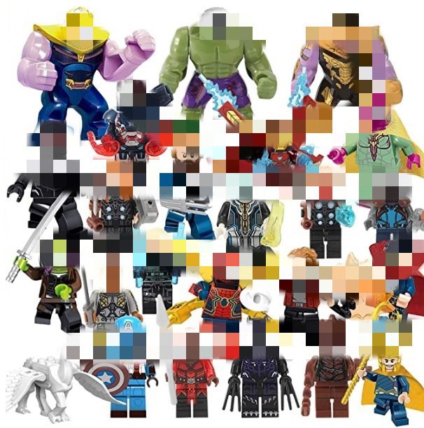 Cross-Border 24Pcs Alliance 3 Revenge Hero Series Children's Educational Building Blocks Doll Toys Bag