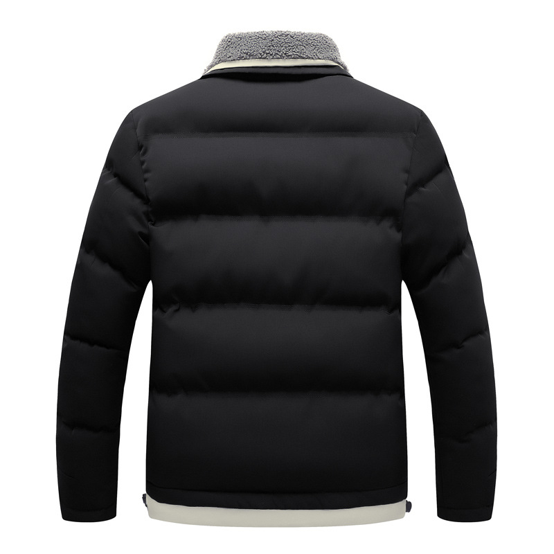 Chaqueta acolchada de algodón abrigada gruesa para hombres de invierno Chaqueta acolchada transfronteriza delgada moda color sólido más el tamaño de la fábrica de ropa acolchada para hombres al por mayor