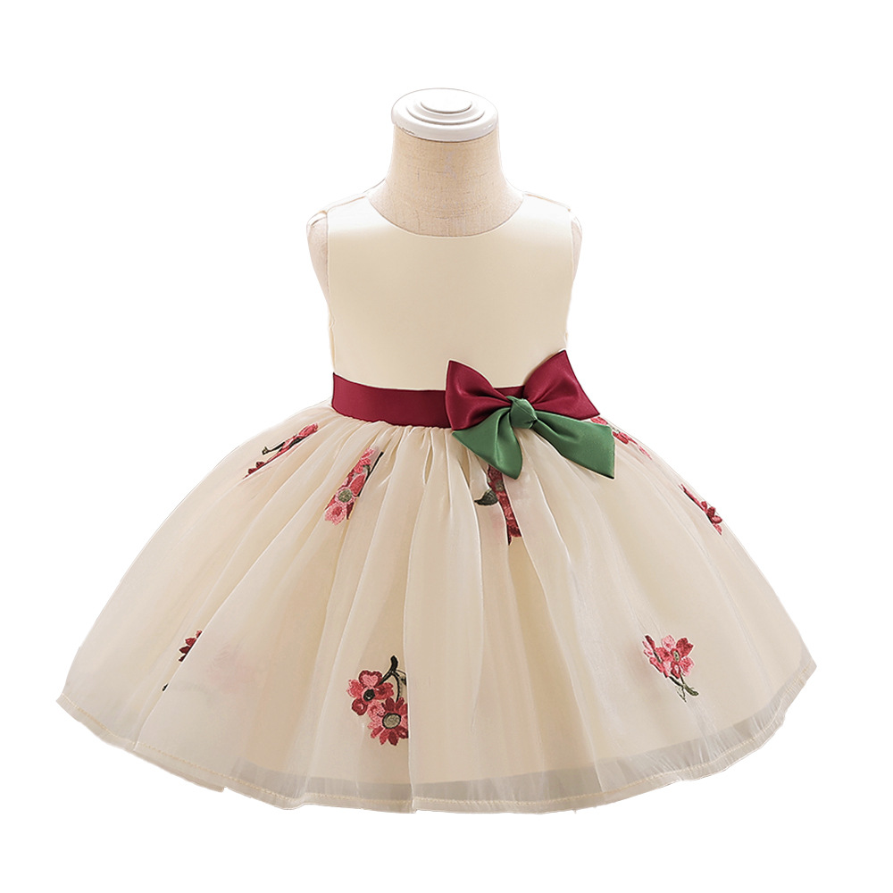 Vestido de banquete de cumpleaños de bebé infantil nuevo vestido de princesa Bordado de hilo de vidrio europeo y americano transfronterizo