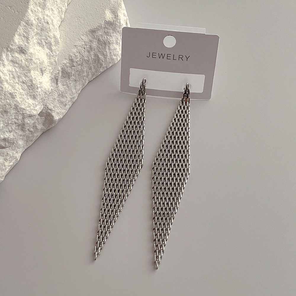 Exaggerated Rhombus Copper Plating Drop Earrings 1 Pair