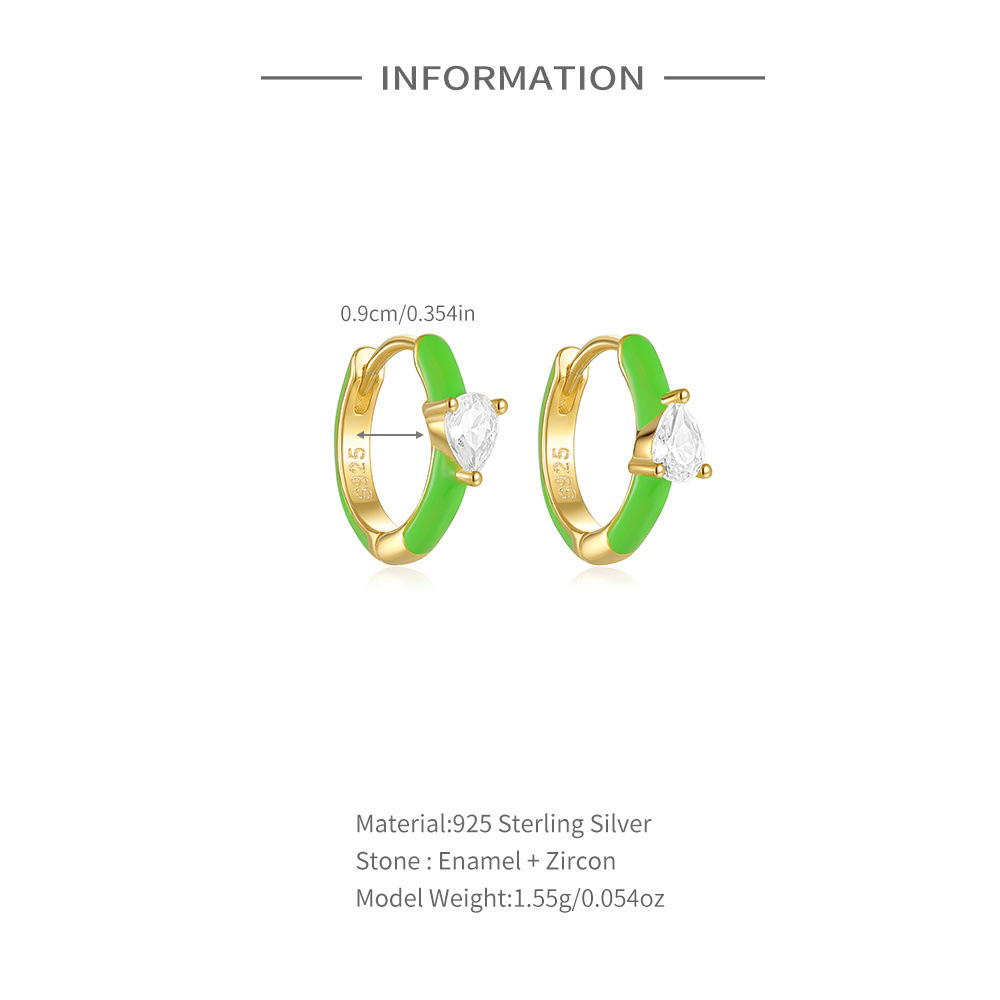 4g Weight 925 Sterling Silver Ear Needle Material Rhinestones Inlay Material Earrings Classification 1 Pair Quantity Holiday, Daily Occasion 925 Sterling Silver Material Solid Color Pattern Women's Gender Inlay Design Simple Style Style 1 Pair 925 Sterling Silver Rhinestones Solid Color Earrings 3