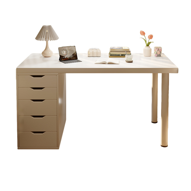 Escritorio de dormitorio de estilo crema, tocador, escritorio de hogar integrado, escritorio de computadora, escritorio de estudio de oficina para niñas, banco de trabajo