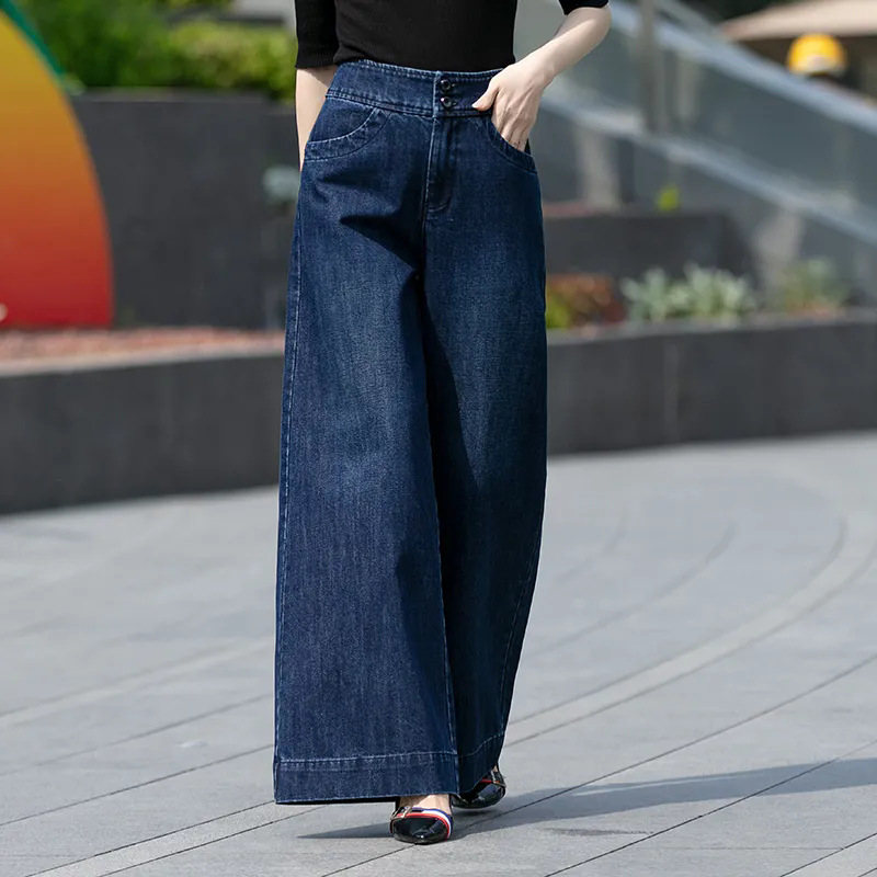 Women's Clothing Girls New High Waist All-match Wide Leg Jeans Women's Casual Loose Slimming Straight Pants Slimming 2025