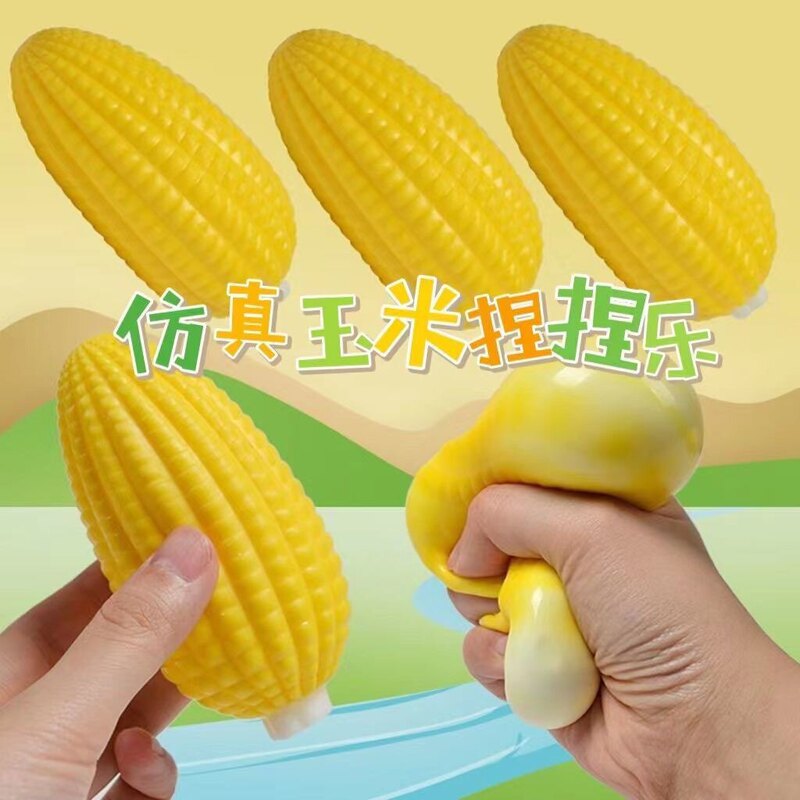 Realistic Mini Corn Squeeze Toy, Cute Stress-Relief Toy, Super Soft and Bouncy for Relaxation
