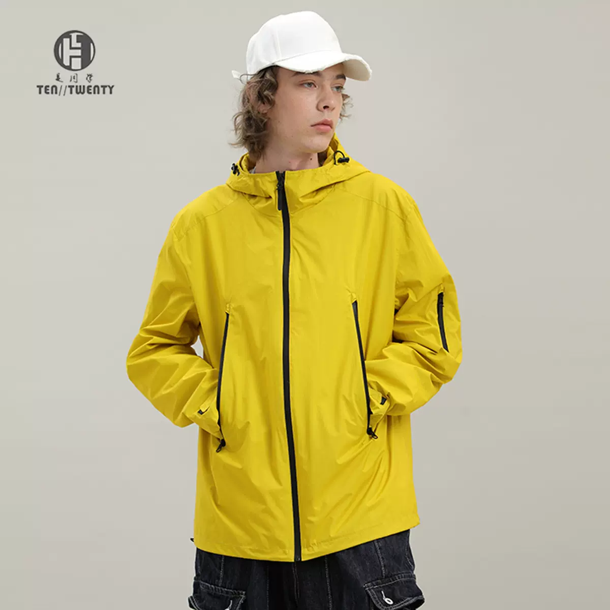 小批量接单贴牌代工潮牌男装来图加工定制男士连帽风衣夹克外套