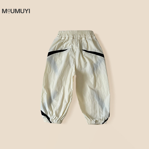 Boys pull-up trousers 2025 summer new thin anti-mosquito pants loose casual children's fashionable versatile trousers