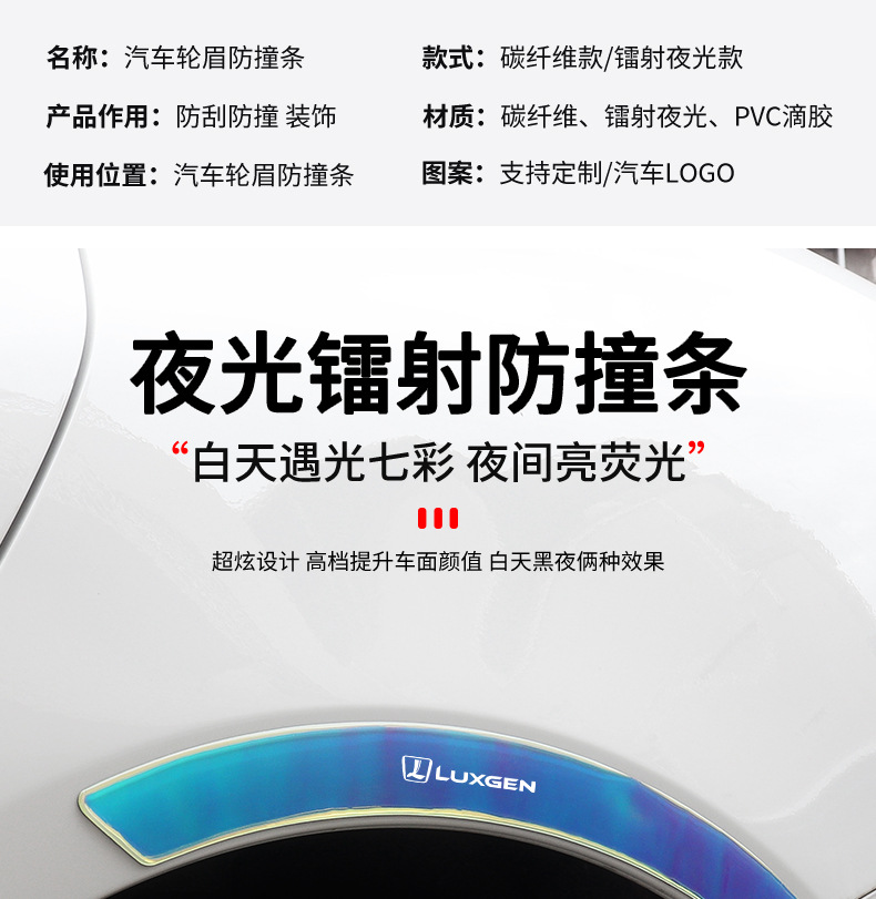Dongfeng Yulong Nazhi Jieyou U6 Big 7 Na 5 Car Modified Carbon Fiber Wheel Eyebrow Anti-collision Strip Scratch Decorative Car Sticker