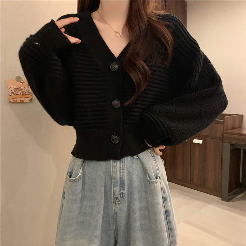 Cardigan de punto de cuello en V para mujeres 2025 otoño y invierno nuevo suéter holgado perezoso abrigo chic chaqueta pequeña al por mayor image 8