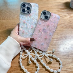 Iphone15promax携帯ケース13小清新貝殻紋花14リンゴ16に適用してレンズフィルムを持っている