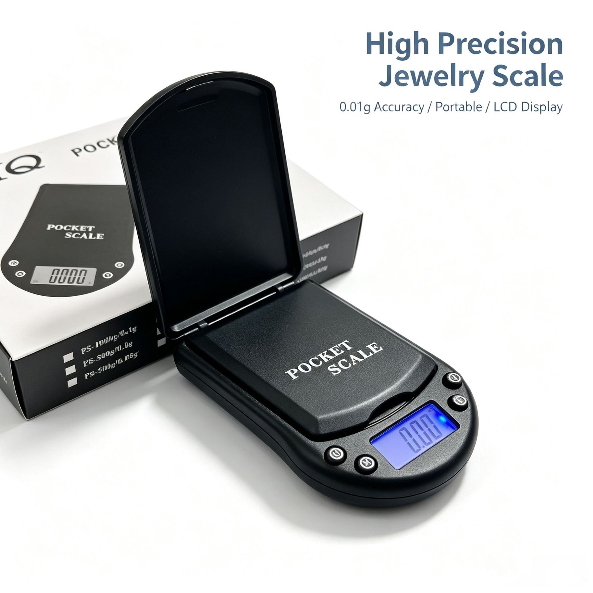 Portable mini jewelry scale, accurate 0.01g gold scale, high-precision jewelry scale, pocket scale, electronic scale