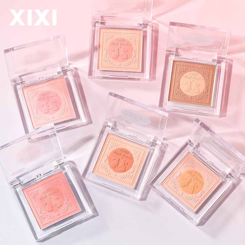 XIXI兔噗醒春透感腮红自然立体修饰提升气色奶萌腮红哑光低饱和色