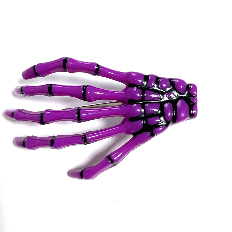 Espejo cruzado Halloween peinados Halloween peinados extraños esqueleto hueso clip de mano mano mano garra clip de pelo fiesta