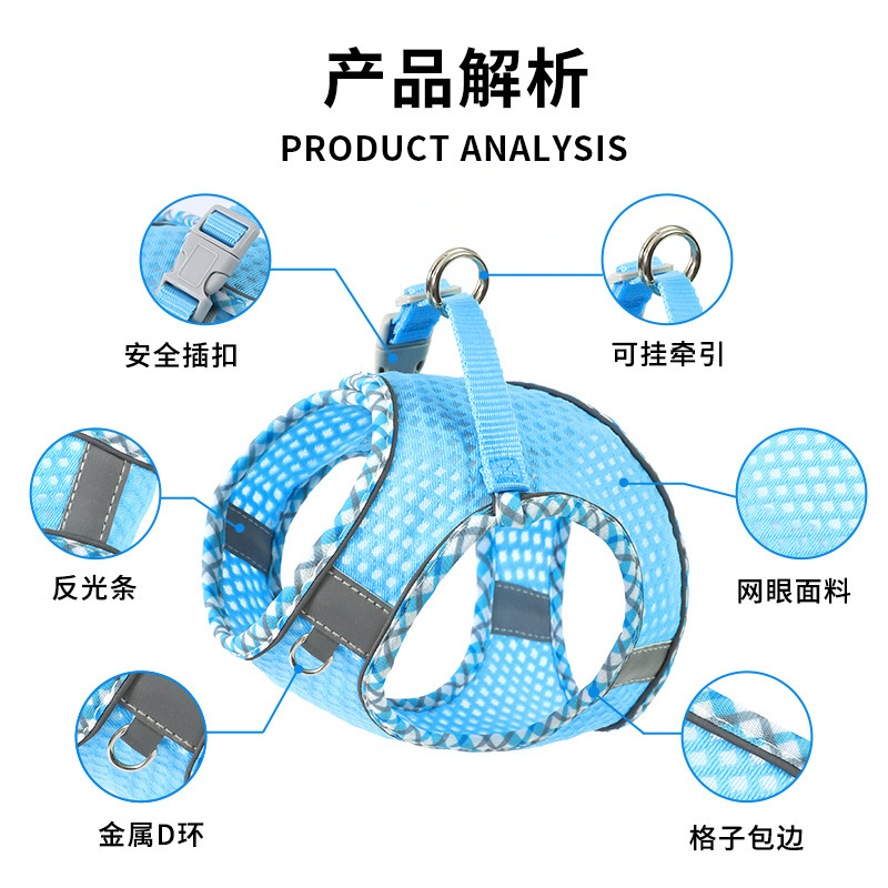 Correa de salida para mascotas gato perro correa de pecho chaleco gato caminando cuerda correa de perro cachorro perro mediano y pequeño