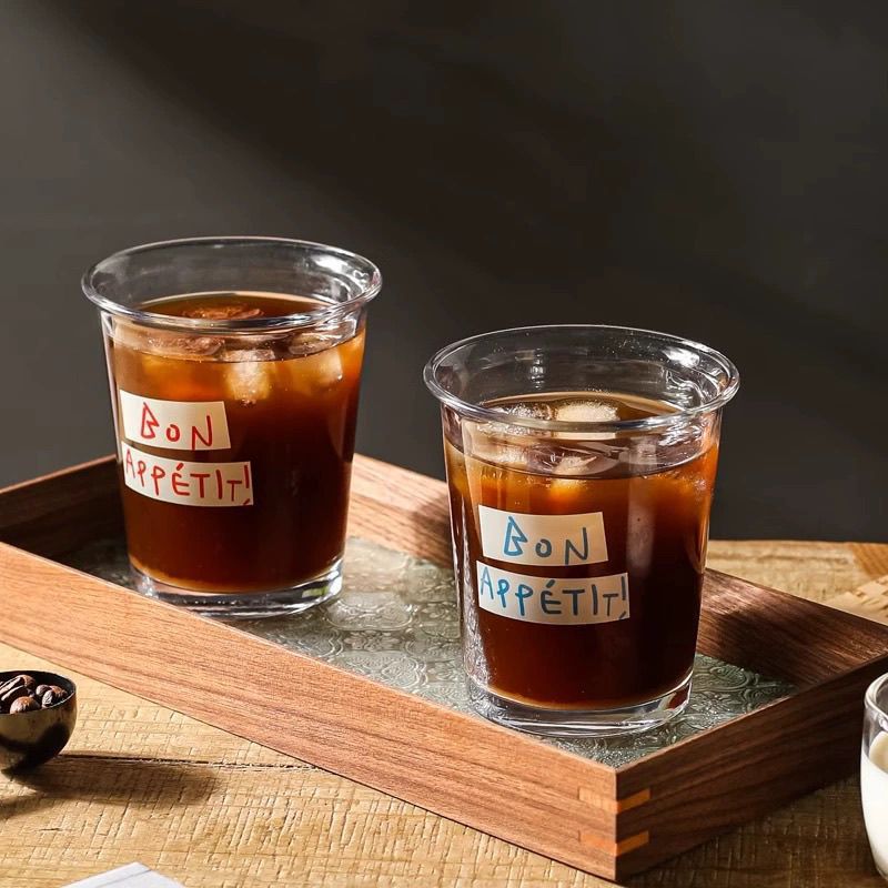 Letter-printed French-style Glass Exquisite Coffee Cup, Ins-style Home Breakfast American-style Cup_voghion.com