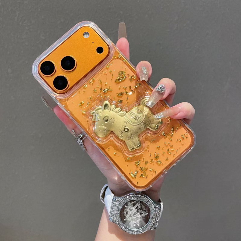 Glue Gold Foil Will Make You Rich Immediately, Suitable for Iphone17Promax Mobile Phone Case, Apple 16 Anti-Fall 15 Protective Cover 14