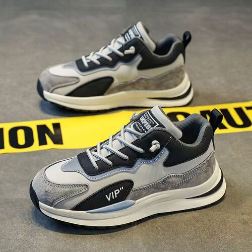 Men's Autumn New Leather Surface Casual Youth Running Thick Sole Father INS Trendy Shoes