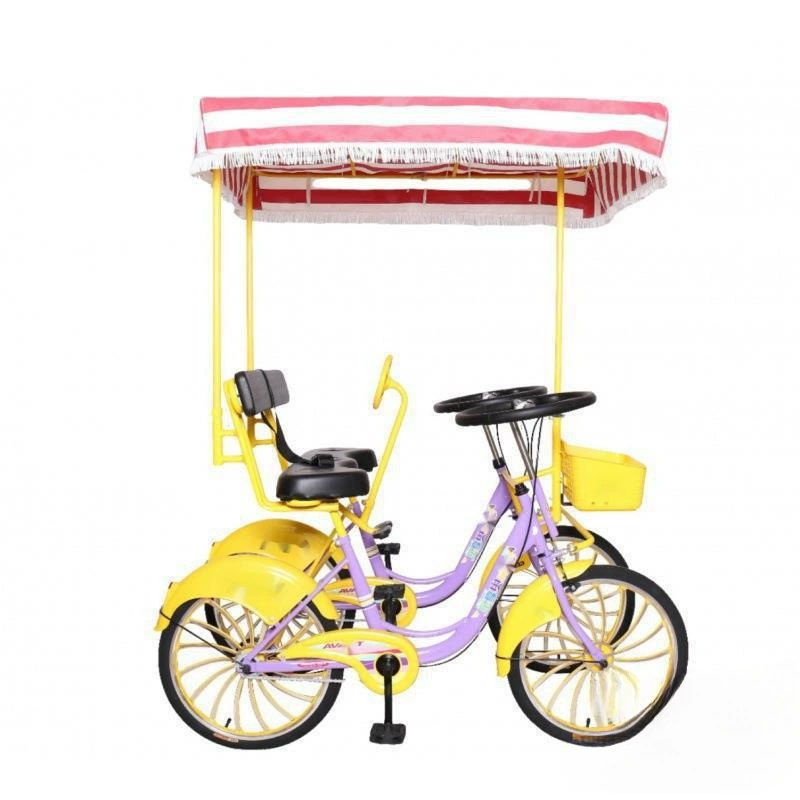 Автомобиль для трех человек, tandem-байк, двойная коляска на четыре колеса