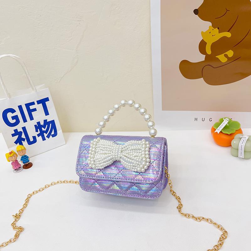 Bolso DE LOS NIÑOS 2022 nueva moda simple niñas bolsa de mensajero lindo arco princesa estilo perla moneda monedero