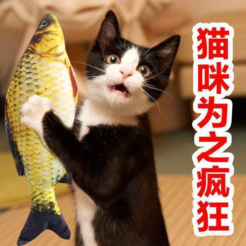 Catnip Fish Funny Cat Toy Funny Stick Teething Kit Kitten Self-Happiness Relief Doll Ragdoll Kitten Pet Supplies