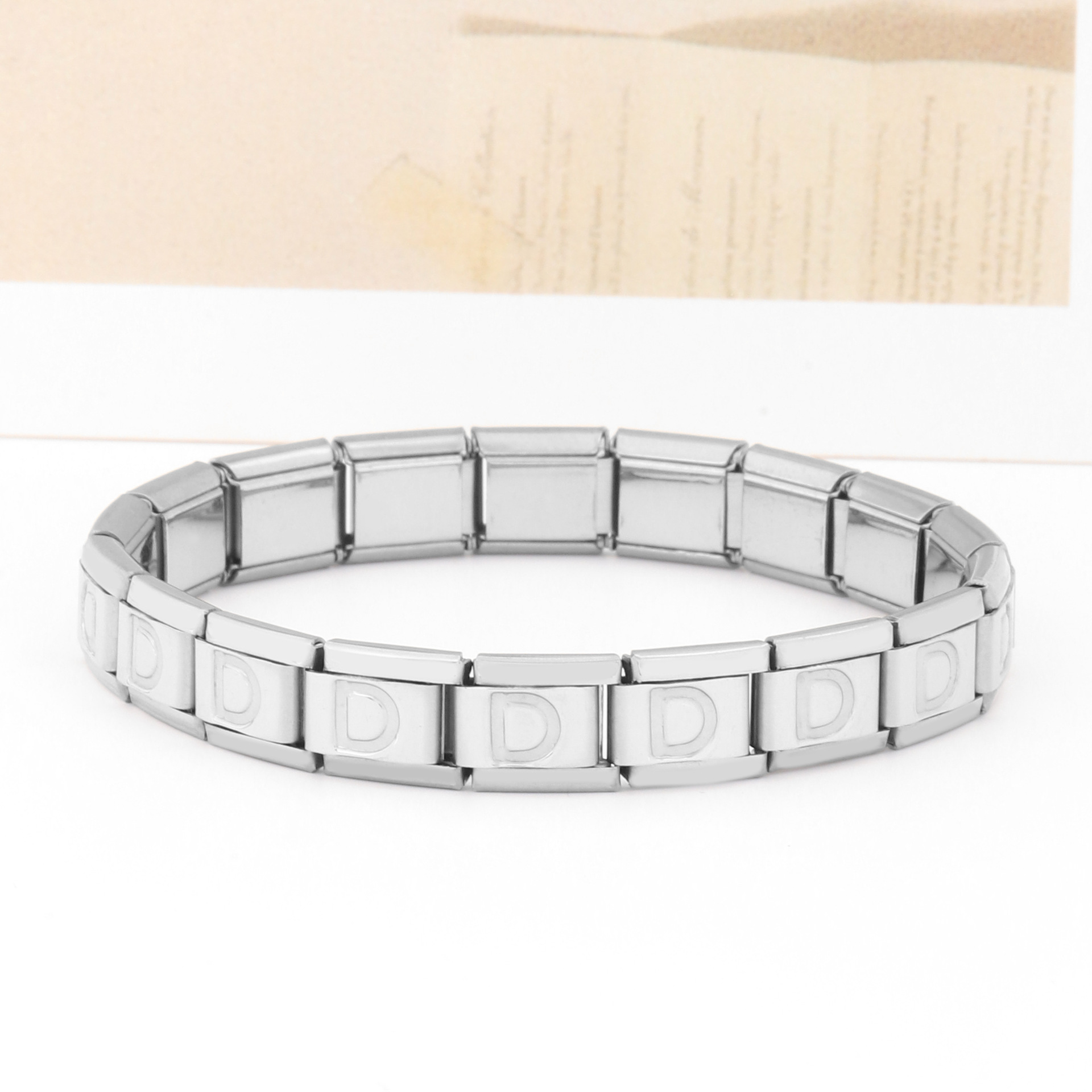 Stainless Steel IG Style Letter Polishing Bracelets display picture 18