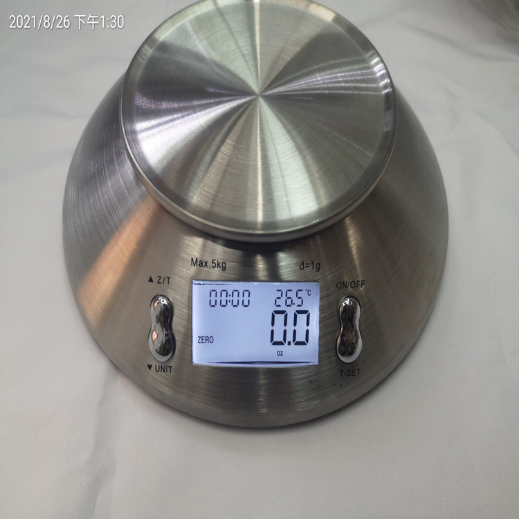 2021 nueva escala de cocina transfronteriza 201 escala electrónica de acero inoxidable 5kg / 1g escala de panadería