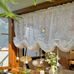 フランス式クリーム風レースの糸はカーテンを引きます。韓国式のお姫様は田園ヨーロッパ式です。
