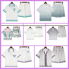 跨境潮牌夏威夷沙滩海边度假旅游时尚复古休闲宽松花衬衣五分袖