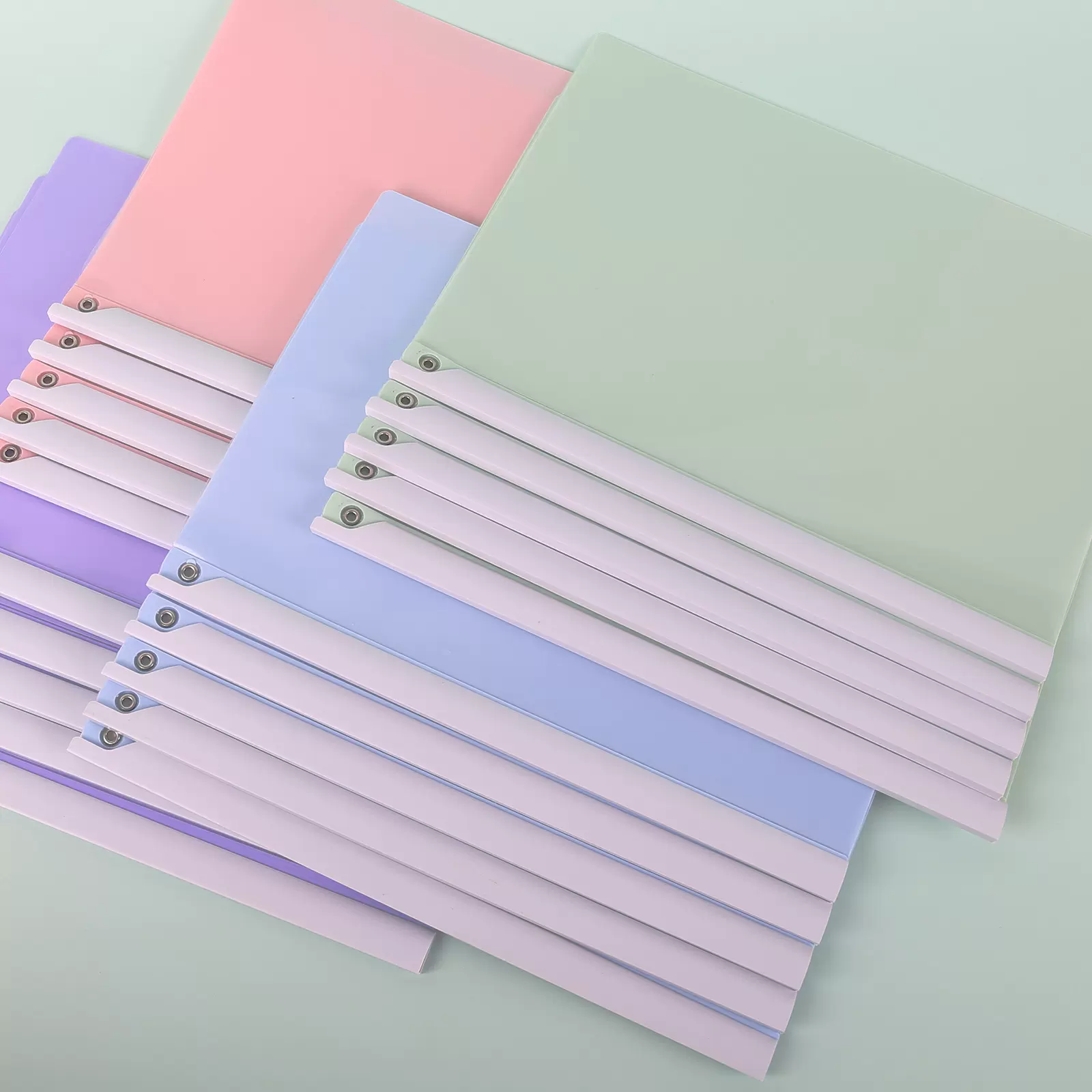 A4旋转抽杆文件夹ins风拉杆夹试卷夹大容量收纳资料册亚马逊爆款