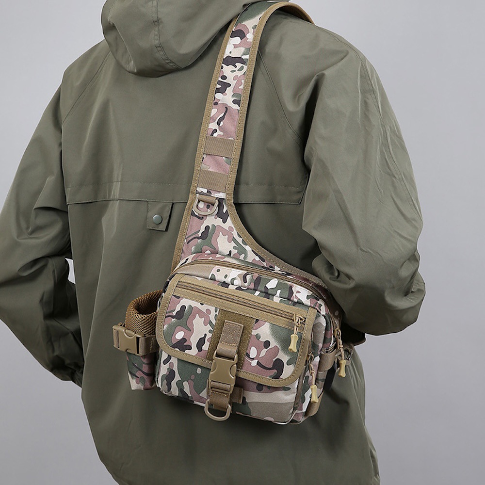 Chest Bag Men's Outdoor Sports Luya Bag Cross-border New Large Capacity Oxford Cloth Multifunctional Chest Bag Tactical Crossbody Bag