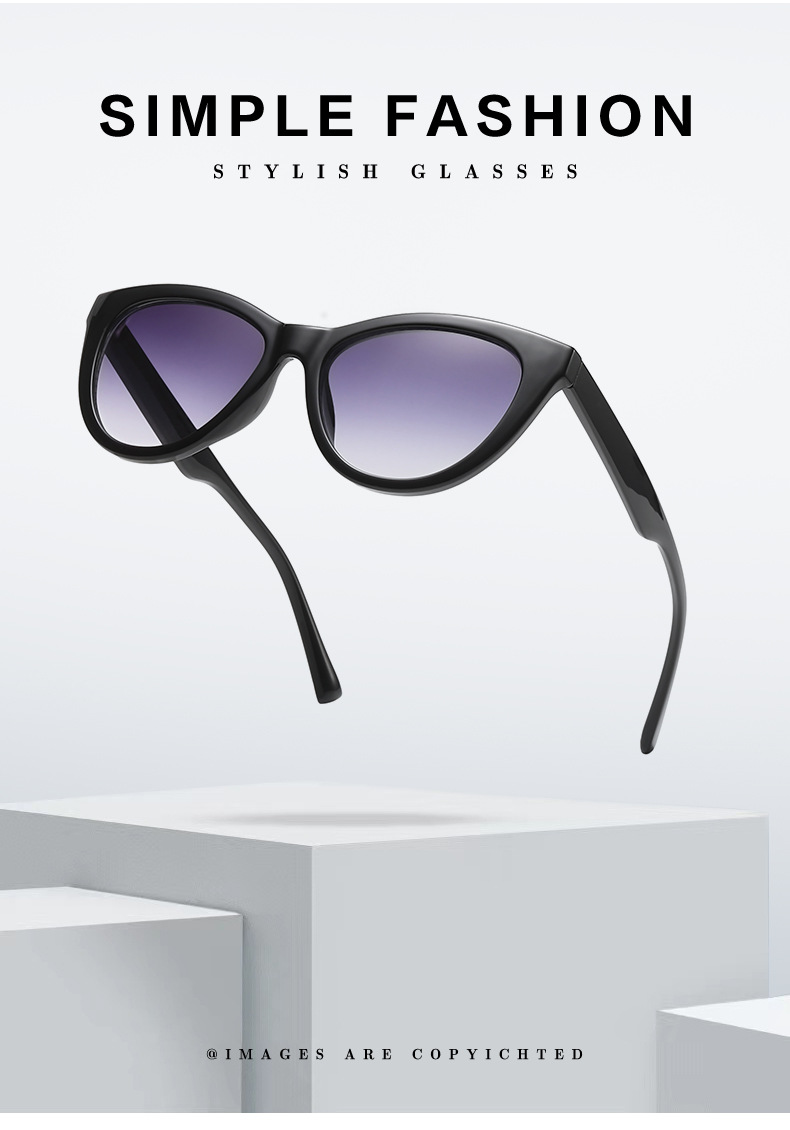 35g Weight Full Frame Glasses Structure Sunglasses Classification Ac, UV400 Protection Lens Material Cat Eye Glasses Style Outdoor, Travel Occasion Solid Color Pattern All Seasons Season Unisex Gender Retro, Classic Style Style Retro Classic Style Solid Color Ac UV400 Protection Cat Eye Full Frame Women's Sunglasses 2