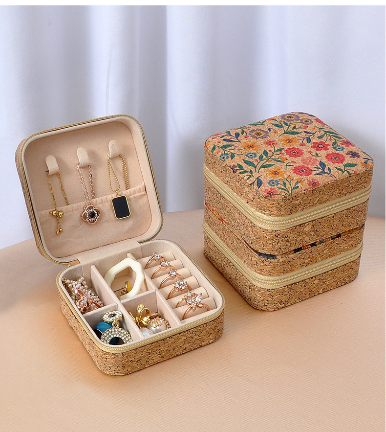Imitation Bark Material Flower Pattern Vintage Style, Simple Style Style 1 Piece Imitation Bark Vintage Style Simple Style Daily Flower Jewelry Boxes