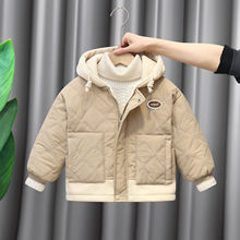 儿童服秋冬季新款男童女童衣外套中小童中厚连帽袄男童服