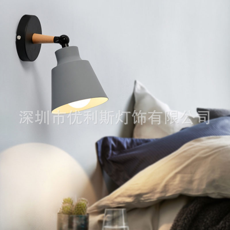 Lámpara de pared nórdica dormitorio lámpara de noche moderna minimalista comedor pasillo escaleras corredor estudio sala de estar macaron lámpara de pared