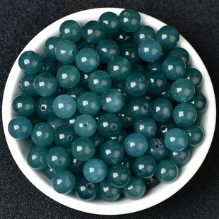 ice Bashan blue water jade diy loose beads hand woven bracelet pendant rope accessories jade material