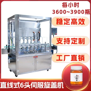 抓旋式旋盖机玻璃瓶塑料锁盖机伺服拧盖机玻璃瓶螺纹盖自动拧盖机