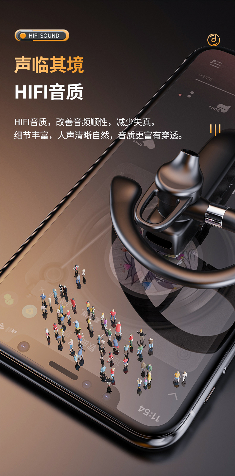 Cross-border Best-Selling Wireless Business Bluetooth Earbuds YYK-530 Takeout Business Single-Ear Qualcomm Call Noise Reduction In-Ear