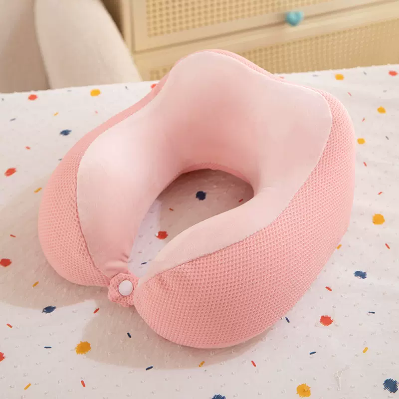 厂家u型枕记忆棉慢回弹午休护颈枕头旅行脖u枕印logo 华夫格驼峰