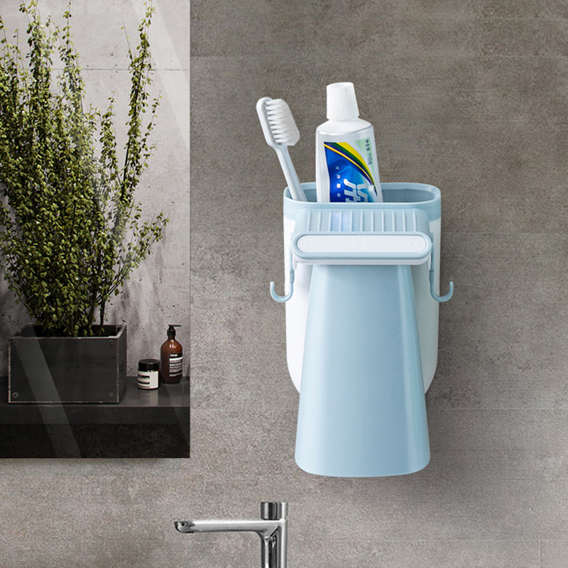 Cepillo de dientes titular rack de almacenamiento creativo de succión magnética punzón libre de almacenamiento rack baño montado en la pared cepillado cepillo de dientes titular cepillo de dientes traje de lavado