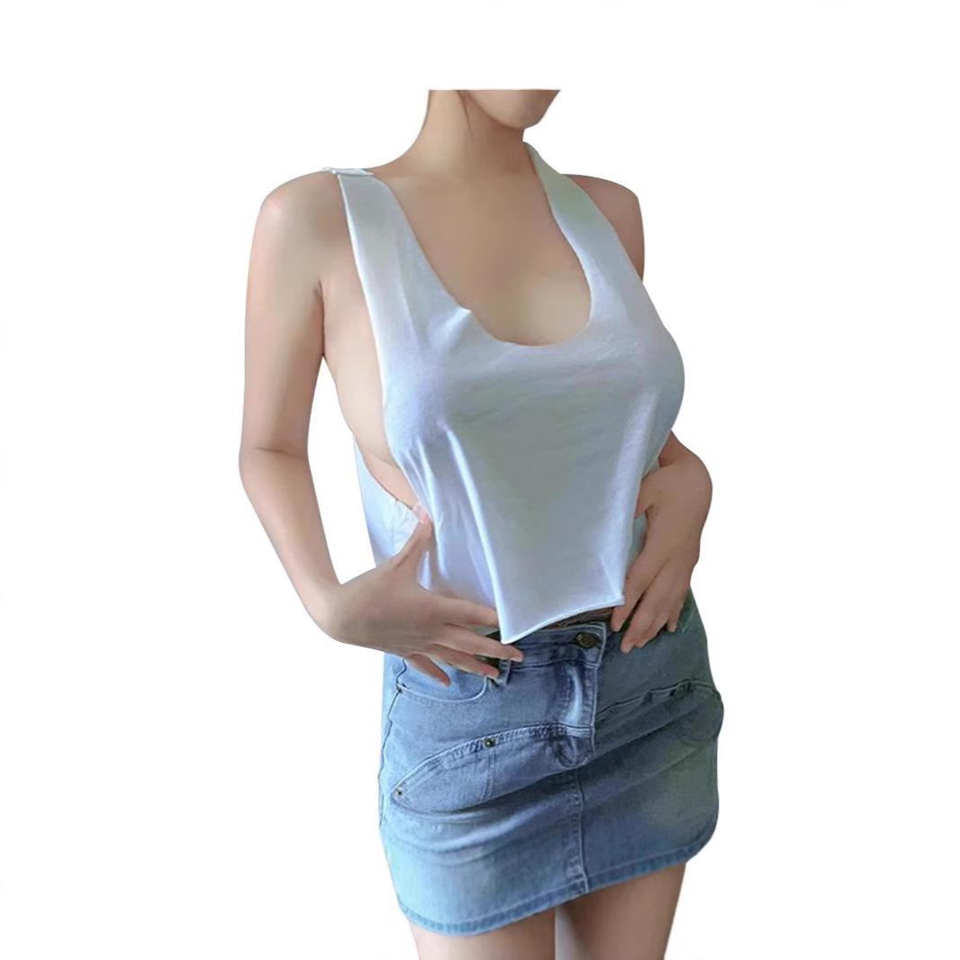 국경 간 여성 유럽과 미국의 섹시한 V 넥 민소매 느슨한 캐주얼 티셔츠 여성 조끼